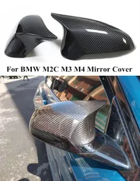 Carbon Fiber Side Wing Mirror Cover for BMW F80 F82 F83 M2C M3 M4 Rearview Shell Housing Caps Car Accessories