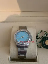 Brand Un nuovissimo orologio 277200 Turquoise Blue Perpetual 31MM Stainless Steel 1 Orologio da polso da donna meccanico automatico da donna