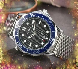 orologi da uomo di moda al quarzo completamente funzionali cronometro 43mm data automatica semplice quadrante scheletro orologio maglia in acciaio inossidabile regali maschili Orologi da polso montre de luxe