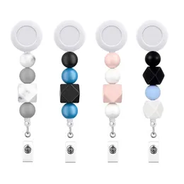 20 PCs/lote an￩is de chave personalizados M￺ltiplos cores Citch de enfermeiro com contas de silicone com clipe de jacar￩ para professores para professores enfermeiros acess￳rios de presente