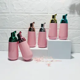 60 ml rosa konisk mousse skumflaska b￥ge botten husdjur plast plaststorlek tv￥lskummar flaskor med guld silver rosguldpump