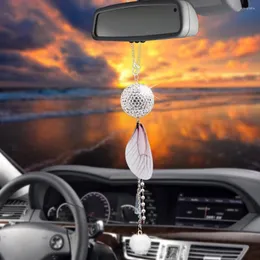 Interior Decorations Automobiles Ornaments Rearview Diamond Crystal With Feathers Pendant Auto Rear View Mirror Decoration Dangle Trim