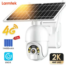 Inne kamery CCTV 4G SIM Solar Panel 4MP 2K Wi -Fi Wireless Outdoor Surveillance PTZ IP CAM Bateria długa w trybie gotowości Ubox J221026