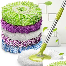 Cleaning Cloths 5Pcs Mop Head Rotating Cotton Pads Replacement Cloth Spin For Wash Floor Round Squeeze Rag Cleaning Tools Household Dhqox