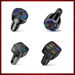 14 Cores Car USB Charger PD 20W 4 portas Quick Charge 3.0 Universal Type C Fast Charging For iPhone Xiaomi Redmi Type-C Car-Charge Automotive Electronics Free ship