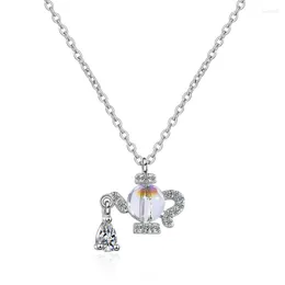 Anhänger Halsketten Korea Wasserflasche Halskette Exquisite Damen Kristall Schlüsselbeinkette Charmante Damen Hochzeit Schmuck