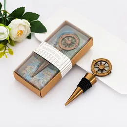 Bar Tools Golden Compass Wine Stopper Wedding Favors Gifts Retro Wine Bottle Stoppers Bar Tools Souvenirs Alloy Compass Wine Bottle Stopper dh897