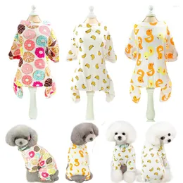 Dog Apparel Cotton Cat Clothes Shirt Autumn Pet Clothing Cute Banana Duck Print Dogs Cats Coat Outfit For Small Medium Chihuahua