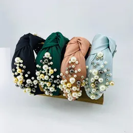 Clips de cabello Barrettes Fashion Pearl Diadema para mujeres Barroco Bandaded Bandas de cabello de estilo coreano Multicolor Hairhoop Whole2296