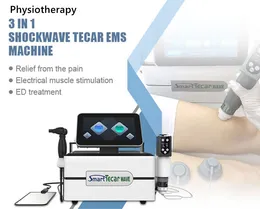 Professionale 3 in 1 Altra attrezzatura di bellezza Tecar EMS Shock Wave Smart Tecar Macchina per alleviare il dolore Trattamento ED Dispositivo per massaggio muscolare per uso clinico