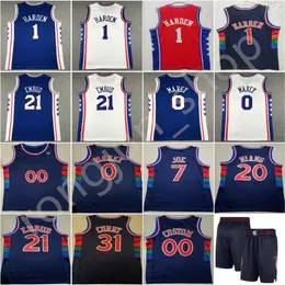 2022 Basket 1 James 21 Joel Harden Embiid Jersey 0 Tyrese Maxey 7 Isaiah Joe 20 Georges Niang 31 Seth Curry maglie da uomo