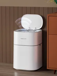 Bidoni per rifiuti 14L Smart Bathroom Trash Can Sensore di insacco automatico Immondizia Bidone quadrato elettrico bianco Touchless Home 221027