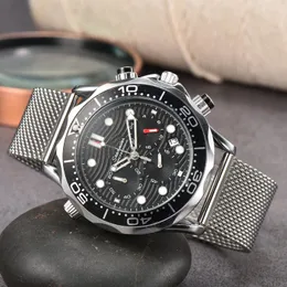 OMEG 스테인레스 스틸 손목 시계를위한 2022 New Mens 시계 모든 다이얼 작업 쿼츠 시계 최고 럭셔리 브랜드 남성 패션 G001