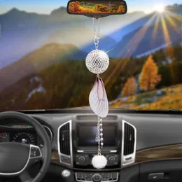 Decorações de interiores Pingente de carro de diamante com decoração de automóvel de asa decoração automática espelho de vista traseira pendurada Bling Ornament