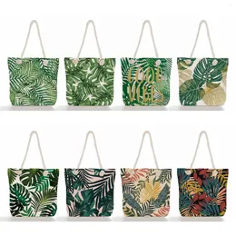 Borse da sera Summer Beach Tote Moda Donna Grande capacità Palma tropicale Foglie di Monstera Borsa a tracolla Top-Borse Shopping in lino