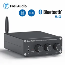 Wzmacniacze FOSI Audio BT20A Bluetooth TPA3116D2 Wzmacniacz Power Power 100W Mini HiFi Stereo Class D Amp Bass Treble For Homeate 221027