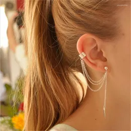Backs Earrings 1PC Women Ear Clip Fashion Metal Leaf Tassel Personality 2022 All-Match Creative Jewelry Schmuck