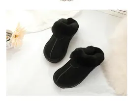 Women Australia snow boot Suede Sheepskin Fur Lined Slides Winter Shoes Black Chestnut Boots Platform Tazz Men House Shoes dew