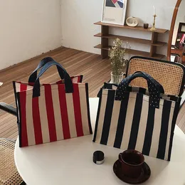 Evening Bags Bag For Women 2022 Beach Handbag Bolsa Feminina Stripe Waterproof Playa Grande Borse Da Donna Canvas Hand Sac Femme Shopper