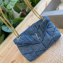 LOULOU Denim Axelväska Mode Handväska Lyx Designer Tote Kvinnor Cowboy Messenger Flapväskor Crossbody Clutch Plånböcker Heave Guld Trendig stil