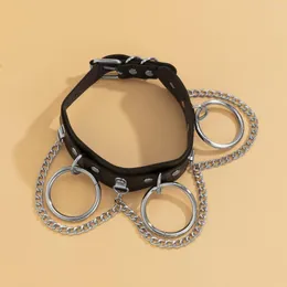 Choker Mitto Zaprojektowane biżuterie i akcesoria punkowe styl czarne łańcuchy PU Kręgi różne naszyjniki