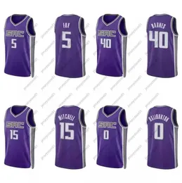 Basket Jersey De'Aaron Fox #5 Harrison Barnes #40 Davion Mitchell #15 Tyrese Haliburton #0 City Jerseys 2021-22 75th Diamond