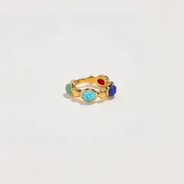 Ins French Niche Design ring Autumn New Color Stone Ring Retro Simple Personality Style All-Match Fashion Jewelry Gift