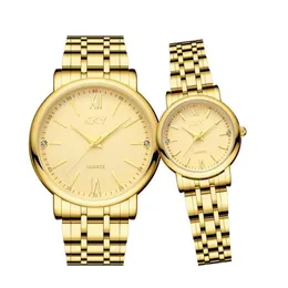 Armbanduhr Kky Brandpaar Gold Uhr 2021 Herren Uhren Luxus Quarz Frauen wasserdichte Damen Fashion Casual Liebhaber Clock314p