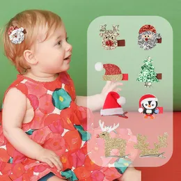 Baby Girl Christmas Hairpin Clips New Children's Hair Accessories Elk Snowman Santa Hairband Christmas Kids Xmas Gift Bambini Cartoon Bangs