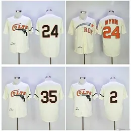 Proword Air01 Vintage 1964 Houston Colt .45's Jerseys 24 JIMMY WYNN 2 NELLIE FOX 36 CLAUDE RAYMOND 35 JOE MORGAN Cream Retro Baseball