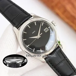 TWF 39mm Siyah Kadran İzleme 5227G-010 5227 Cal.324 Hareket Otomatik Erkekler İzle Çelik Kılıf Deri Sapphire Üst Bent Saatler