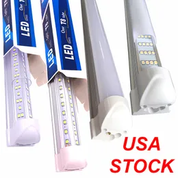 6500K 6000K V-Shaped 8Ft Led Tubes T8 Integrated Cooler Door Light 8Foot Double Sides Led Shop Warehouse Lights AC110V AC120V AC277V Work Bulb Lamps Crestech