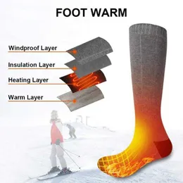 Sports Socks Outdoor Ektric Heated Boat Feet Warmer Usb Rechargeable Anti-Cold Warming Washable Without Batteries L221026