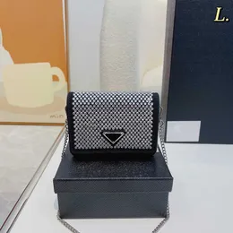 Worki wieczorowe łańcuch prad Crystal Diamond Bag torebki torebki torebki Nowa moda swobodna mała kwadratowa wysoka kwalifikacja