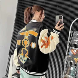 designer jacket ow letter geometric pattern coat multi-element embroidered logo patchwork bomber jackets button cardigan shirt 12