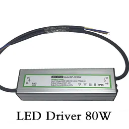 Driver de LED Transformadores de iluminação de 80w Tensão de entrada à prova d'água AC85-265V Saída DC27-40V Corrente constante 2400mA Fonte de alimentação LED alumin244w