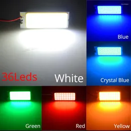 2PCS LED 흰색 C5W 웨지 36SMD COB 패널 자동 내부 읽기지도 램프 전구 선 돔 Festoon DC12V