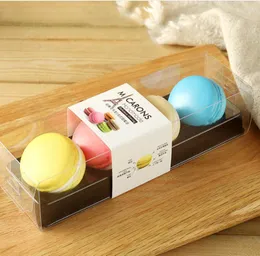 Presentf￶rpackning 50st Macaron Packaging Box High-End French Biscuit Candy Carton Window Open Pet Transparent 4/6 Grain Baking Drawer Type