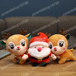 20-50cm desenho animado Santa Papai Noel Plush Toy Toy Reched Elk Animal Pillow Dolls Kawaii Pingente Presentes de Natal para Crian￧as Decora￧￣o de Anivers￡rio