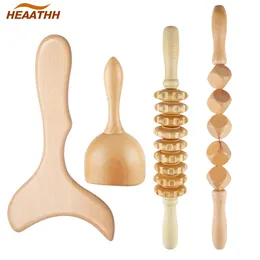 Other Massage Items Wooden Lymphatic Drainage Massager Body Sculpturing Anti Cellulite Maderoterapia Set Colombian Wood Therapy Tools for Men Women 221027