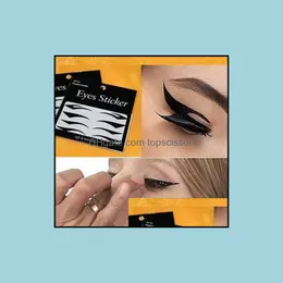 Eyelid Tools Eyeliner Sticker Makeup Tool Eyes Cat Style Sexy Temporary Double Eyeshadow Eyelid Tape Black Drop Delivery 2022 Health Dhn0R