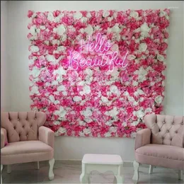 Dekorativa blommor 4st/1lot Silk Artificial Rose Flower Wall for Wedding Party Decoration Hem Bakgrundsdekor Bakgrund