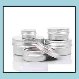 Perfume Bottle Empty Aluminum Cream Jar Tin 5 10 15 30 50 100G Cosmetic Lip Balm Containers Nail Derocation Crafts Pot Bottle Drop D Dh0Pr