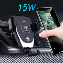 Telefone de carro de carga rápida Mount Mobile Stand Wireless Charger GPS Suporte para iPhone 8 XR