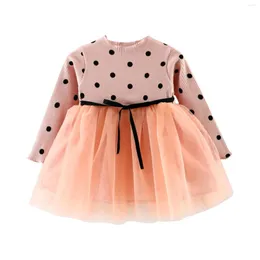 Ragazza Dresses Kids Girl Girls Speat Sleeve Lace Dress Tulle Baby Princess Party Long Vintage senza schienale un fiore di linea