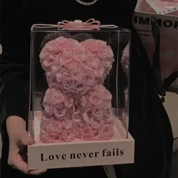 Kwiaty dekoracyjne 25 cm Rose Bear Confession Day's Day's Day's Christmas Girlfing Birthday Valentine's Anniversary Gift