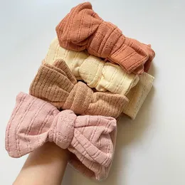 Haarschmuck Große Schleifen Turban Baby Mädchen Stirnband Jacquard Strick Kinder DIY Band Säuglingskopfwickel Born Po Vintage Requisiten