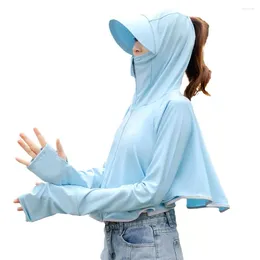Trenchs pour femmes décontracté vêtements de protection contre les UV tricoté fermeture éclair femmes ouvert avant manteau à capuche pour l'extérieur avec des hauts à capuche