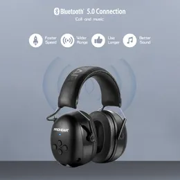 Elektronisk hörlurar 5.0 Bluetooth Earmuffs Hörskydd Hörlurar för laddning av musiksäkerhetsbuller