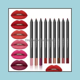 Lippenstifte Wholesalenew Lippenstift Bleistift Damen Professioneller Lipliner Wasserdichter Lipliner 9 Farben Make-up-Tools Comestic Drop Deliv Dhbtr